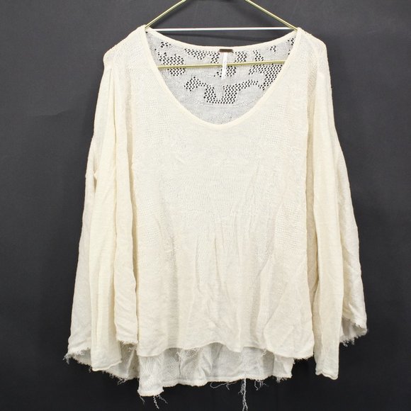 Free People Sweaters - Free People Light Pink Raw Hem Light Sweater